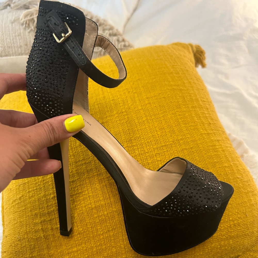 Zigi NY + Schutz Glam Black Platform Sandals  New - Picture 3 of 5